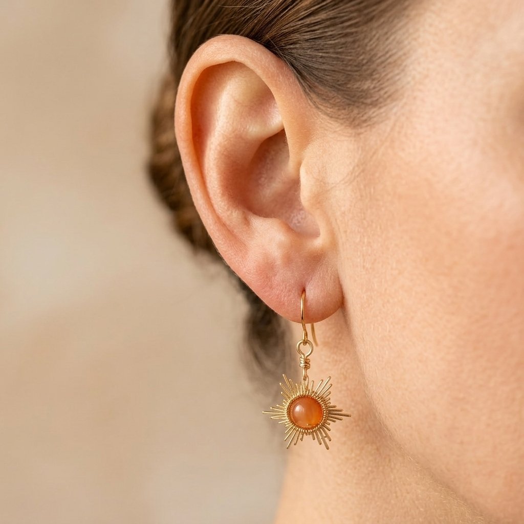 Celestial Gold Moon Sun Earrings