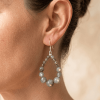 Natural Labradorite Beaded Drop Earrings