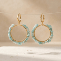 Balancing Amazonite Hoop Earrings