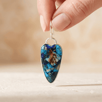 Azurite Blue Turquoise Sterling Silver Teardrop Earrings