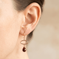 Red Jasper Gold Oval Drop Earrings