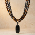 Tiger Eye Hematite Black Onyx Beaded Necklace