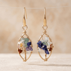 Chakra Gemstone Gold Wire Earrings