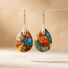 Colorful Resin Gold Teardrop Earrings