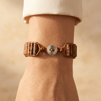 Handmade Jasper Tube Leather Wrap Bracelet