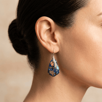 Blue Mosaic Jasper Sterling Silver Teardrop Earrings