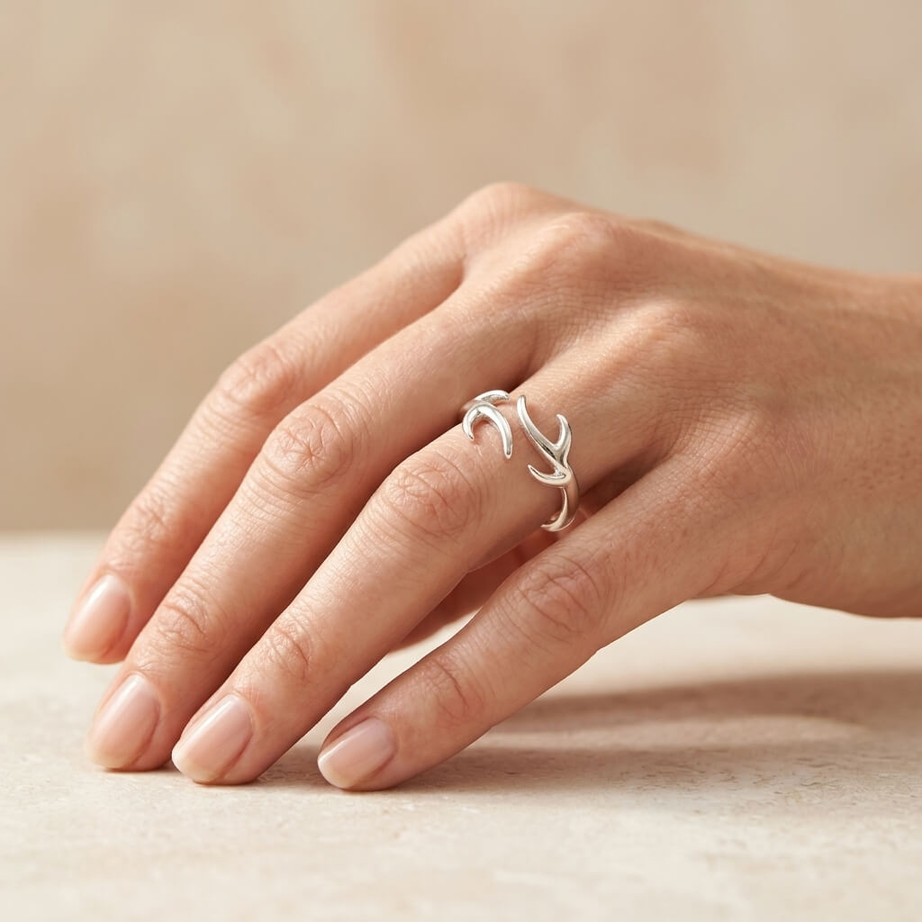 Sterling Silver Leaf Statement Ring