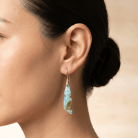 Natural Amazonite Silver Teardrop Earrings