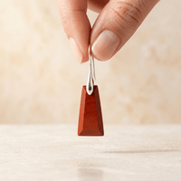 Red Jasper Silver Trapezoid Drop Earrings