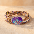 Purple Turquoise Jasper Copper Wrap Bracelet