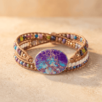 Purple Turquoise Jasper Copper Wrap Bracelet