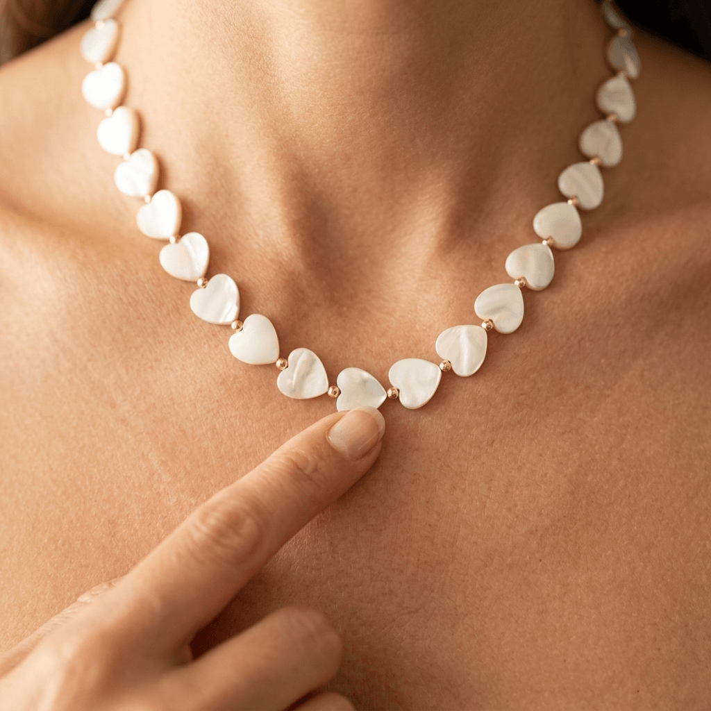 Natural Seashell Gold Bead Necklace