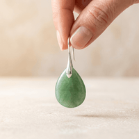 Green Aventurine Silver Drop Earrings