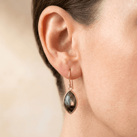 Gold Labradorite Marquise Drop Earrings