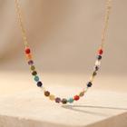 Colorful Gemstone Gold Chain Necklace