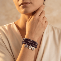 Spiritual Amethyst Purple Beaded Stretch Bracelet