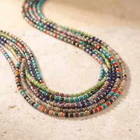 Colorful Gemstone Beaded Gold Layered Necklace