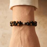 Matte Black Onyx Tiger Eye Braided Bracelet