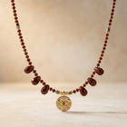 Red Jasper Gold Egyptian Eye Charm Necklace