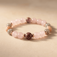 Rose Quartz Amethyst Jade Beaded Bracelet