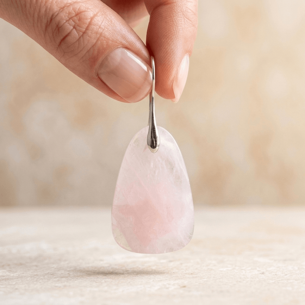 Rose Quartz Sterling Silver Teardrop Earrings