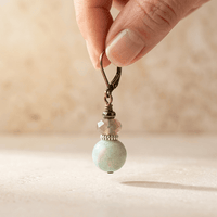 Turquoise Amazonite Bronze Lever Back Earrings