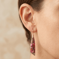 Pink Tourmaline Gold Drop Earrings