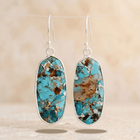 Turquoise Copper Vein Oval Drop Earrings