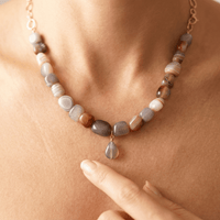Natural Botswana Agate Chunky Beaded Necklace