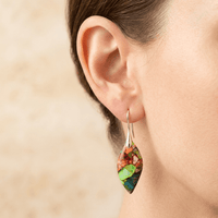 Colorful Resin Silver Teardrop Earrings