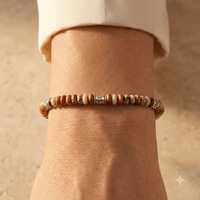 Natural Jasper Disc Beaded Brown Bracelet