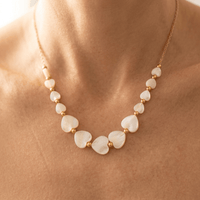 Natural Seashell Gold Bead Necklace