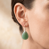 Green Aventurine Silver Drop Earrings