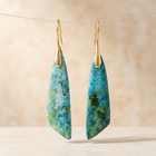 Green Blue Turquoise Jasper Drop Earrings