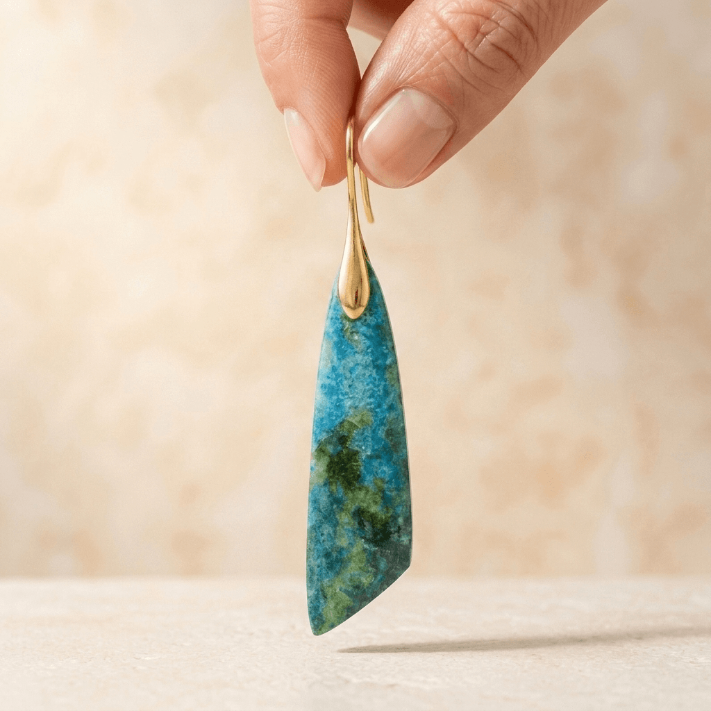 Green Blue Turquoise Jasper Drop Earrings