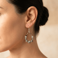 Natural Labradorite Beaded Drop Earrings