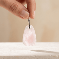 Rose Quartz Sterling Silver Teardrop Earrings