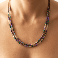 Purple Jasper Mixed Gemstone Beaded Necklace