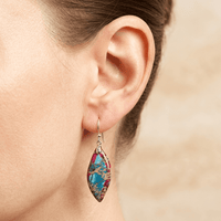 Imperial Jasper Teardrop Silver Drop Earrings