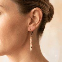 Natural Jasper Stacked Tube Dangle Earrings