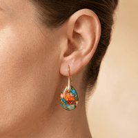 Colorful Resin Gold Teardrop Earrings
