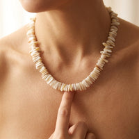 Boho Natural Wooden Disc Bead Necklace