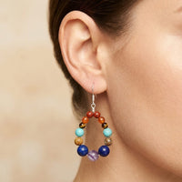 Chakra Natural Stone Bead Drop Earrings