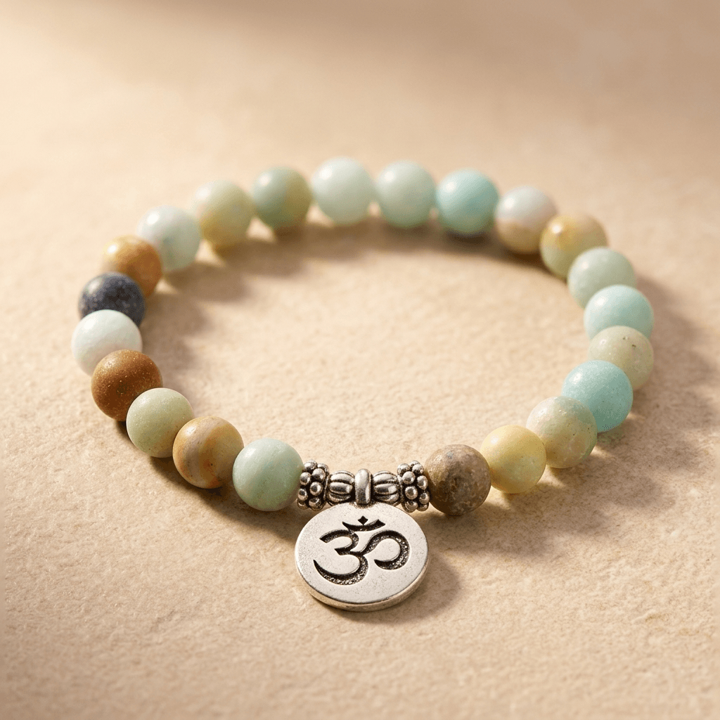 Natural Amazonite Matte Stone Bead Bracelet