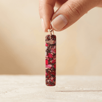 Pink Red Jasper Gold Heart Drop Earrings