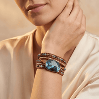 Handmade Labradorite Leather Wrap Bracelet