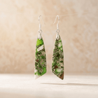 Green Jasper Silver Teardrop Drop Earrings