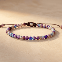 Purple Jasper Stone Beaded Adjustable Bracelet