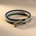 Blue White Green Woven Rope Wrap Bracelet