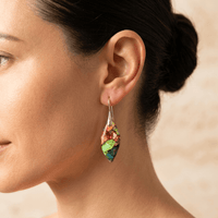 Colorful Resin Silver Teardrop Earrings